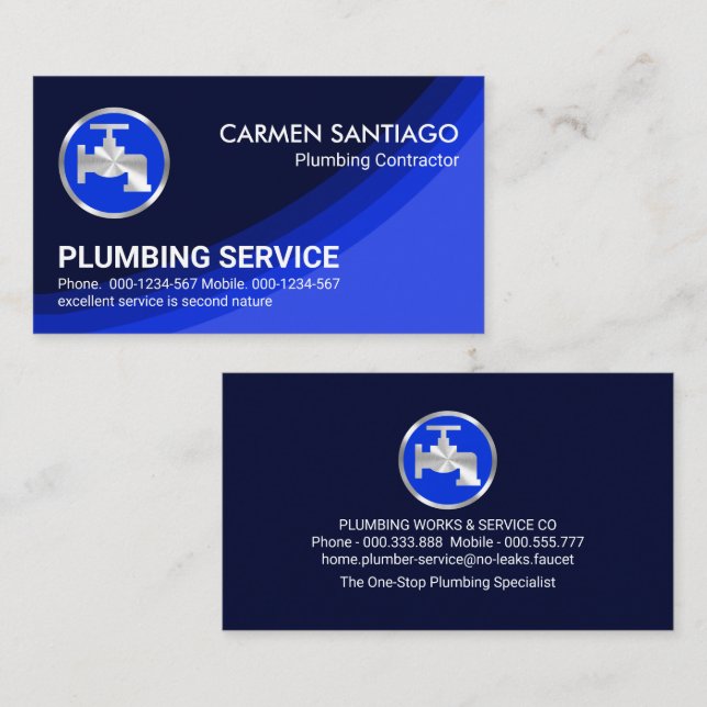 Blue Water Layers Plumbing Business Card (Front/Back)