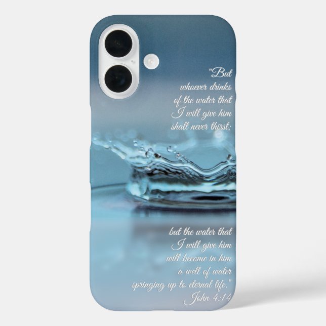 Blue Water Life never thirst Bible Verse John Case-Mate iPhone Case (Back)