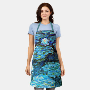 Blue Water Lilies by Monet Apron