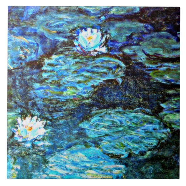Blue Water Lilies by Monet Tile (Front)