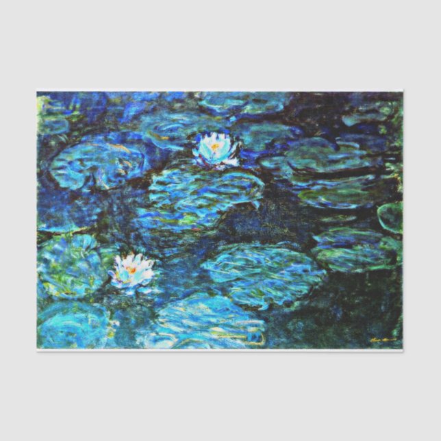 Blue Water-Lilies, fine art, Tissue Paper (Front)