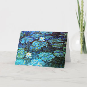Blue Water-Lilies, painting by Monet, Card