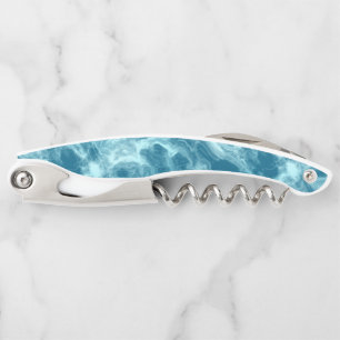 Blue Water Marble Corkscrew