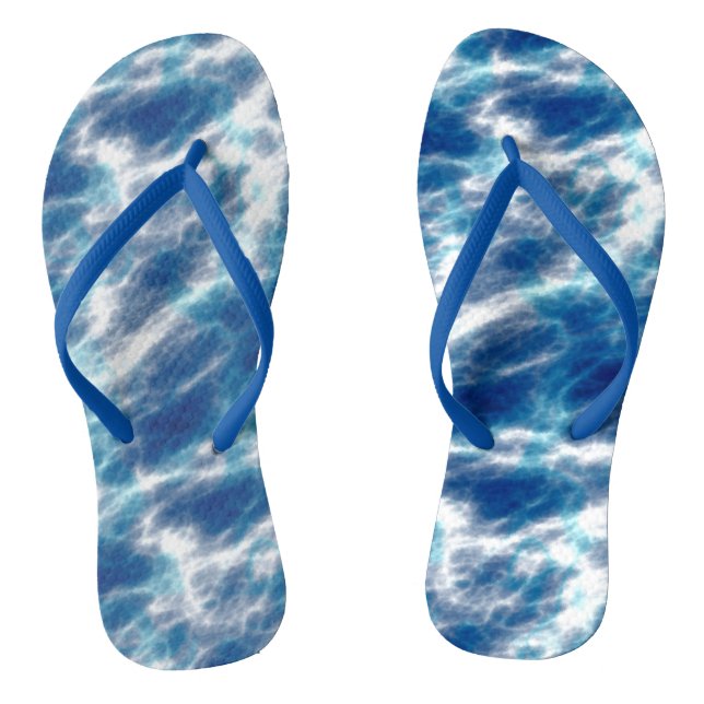 Blue Water Marble  Flip Flops (Footbed)