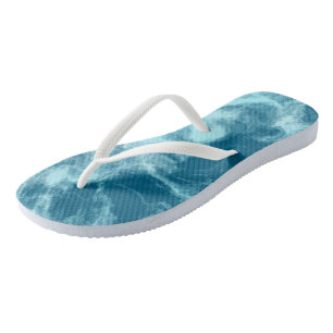 Blue Water Marble Flip Flops