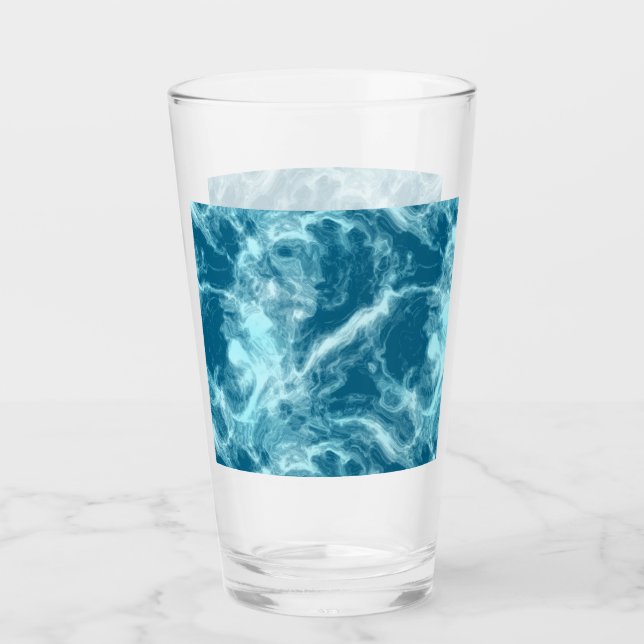 Blue Water Marble  Glass (Front)