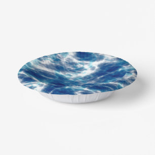 Blue Water Marble   Paper Plate