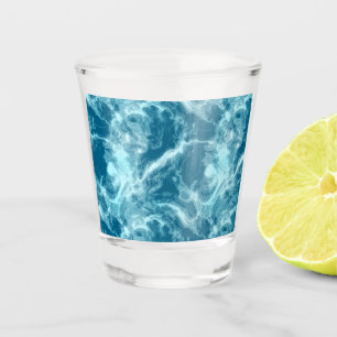 Blue Water Marble Shot Glass