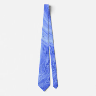 Blue Water Marble Style Art Tie