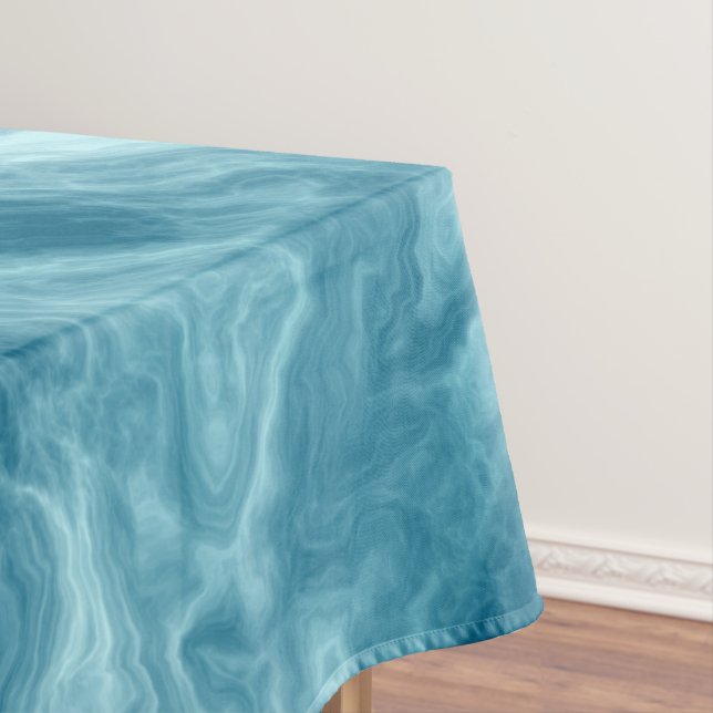 Blue Water Marble   Tablecloth (In Situ)