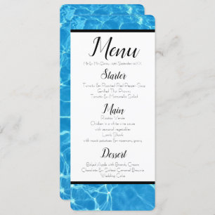 Blue Water Menu Invitation