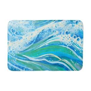 Blue Water Ocean Sea Waves Bath Mat