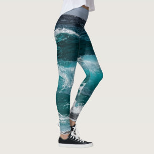 Blue Water Ocean Waves  Leggings