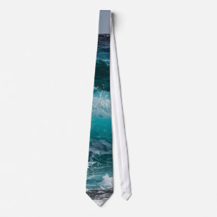 Blue Water Ocean Waves  Tie