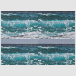 Blue Water Ocean Waves Tissue Paper