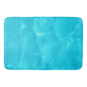 Blue water pattern on bath mat
