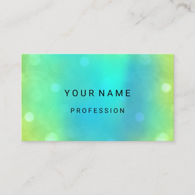 Blue Water Pearly Abstract Minimal Green Economy Business Card (Front)