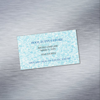Blue Water Pool supply store/ pool repair  Magnetic Business Card