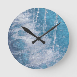 Blue water round clock