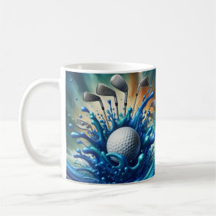 Blue Water Splash Golf Coffee Mug