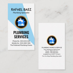 Blue Water Spotlight Plumbing Business Card