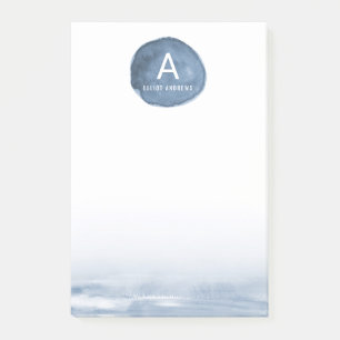 Blue Water Stain   Personalised Post-it Notes