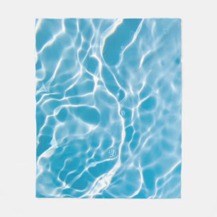 Blue water surface, nature abstract fleece blanket