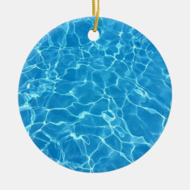 Blue Water Texture Ceramic Tree Decoration (Front)