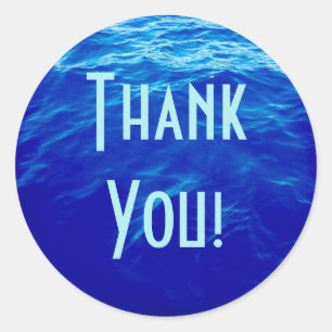 Blue Water Thank You Classic Round Sticker