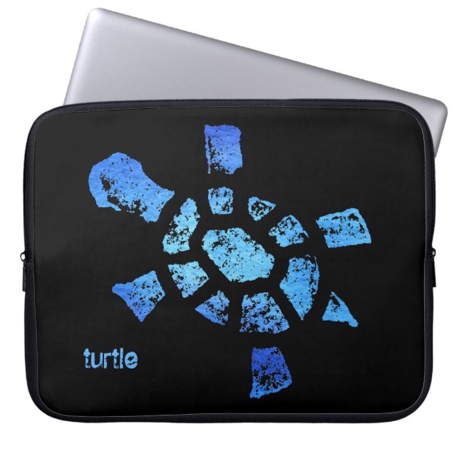 Blue Water Turtle 15" Laptop Sleeve (Front)