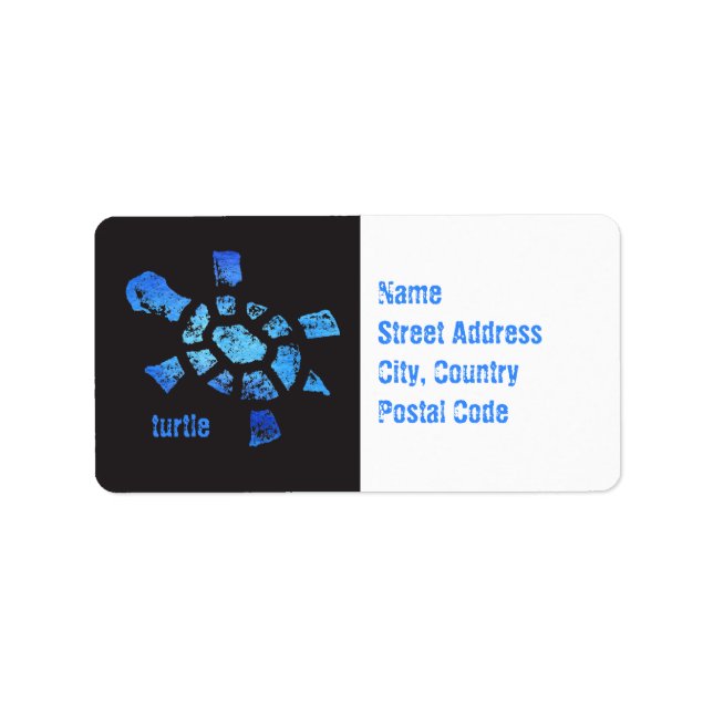Blue Water Turtle Label (Front)