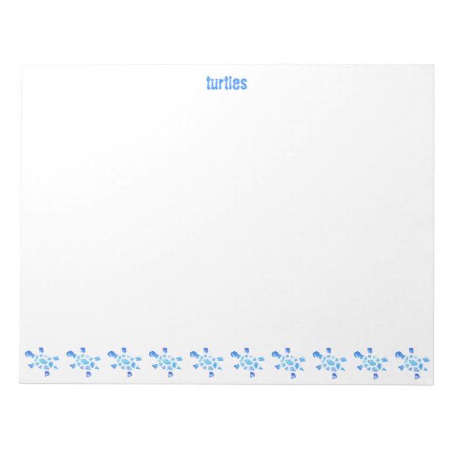 Blue Water Turtles Notepad (Front)