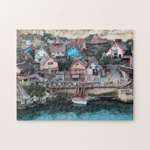 Blue Water Village Malta. Jigsaw Puzzle