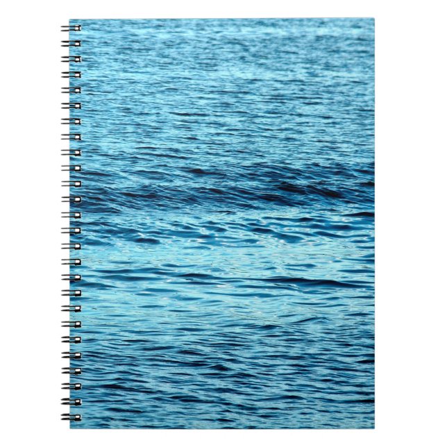 Blue water wave abstract backgroundabstract, aqua, notebook (Front)