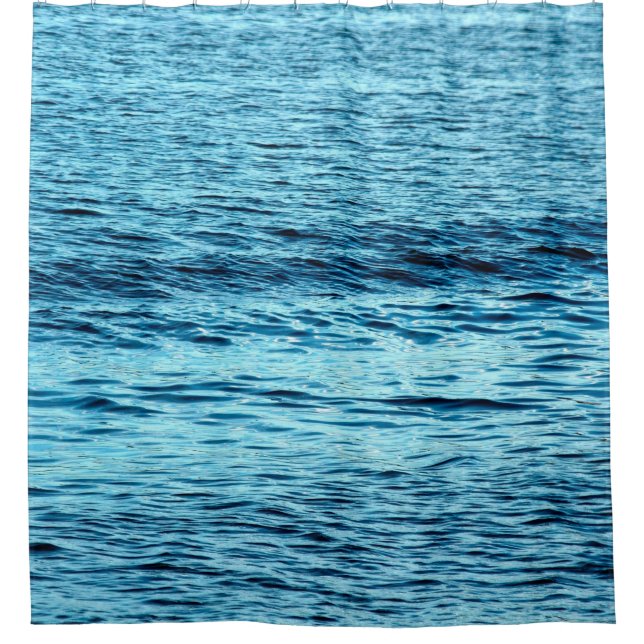 Blue water wave abstract backgroundabstract, aqua, shower curtain (Front)