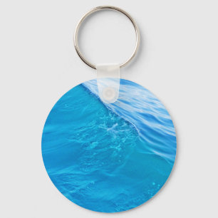 Blue water wave key ring