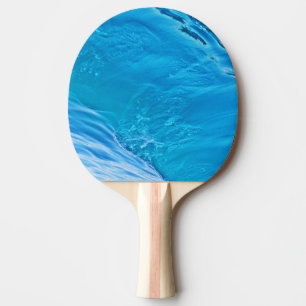 Blue water wave ping pong paddle