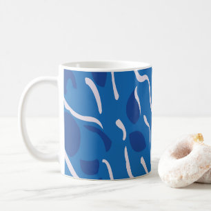 Blue Water Waves Abstract Pattern Coffee Mug
