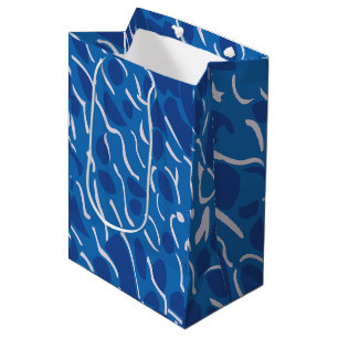 Blue Water Waves Abstract Pattern Medium Gift Bag