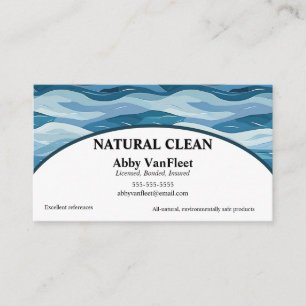 Blue Water Waves Cleaning Pool Spa Business Card