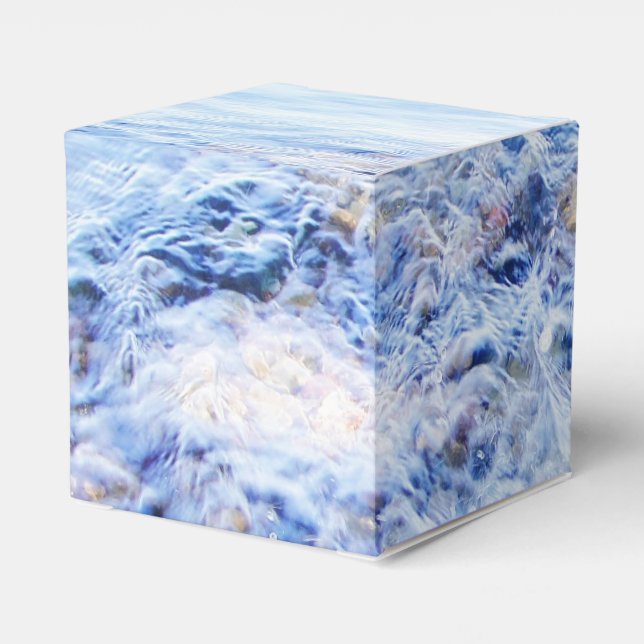 Blue water waving favour box (Back Side)