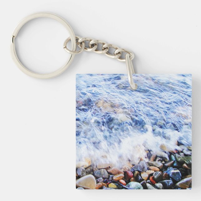 Blue water waving key ring (Front)