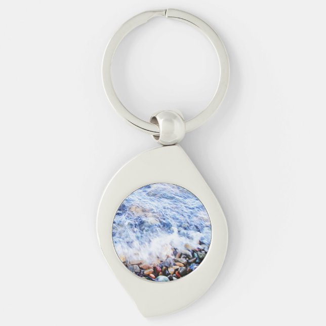 Blue water waving key ring (Front)