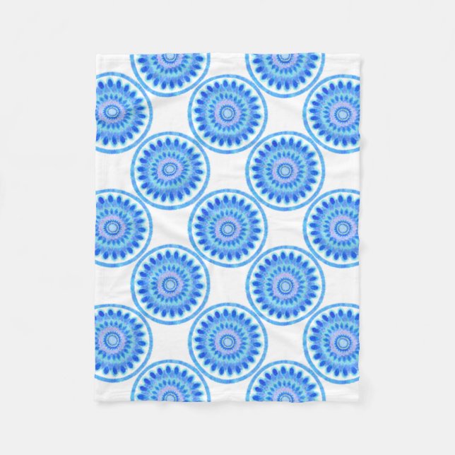 Blue Water Wheel Fleece Blanket (Front)