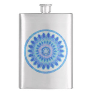Blue Water Wheel Hip Flask