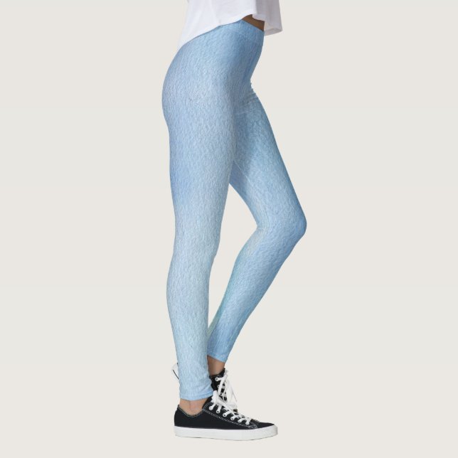 Blue Watercolor Abstract Leggings (Right)