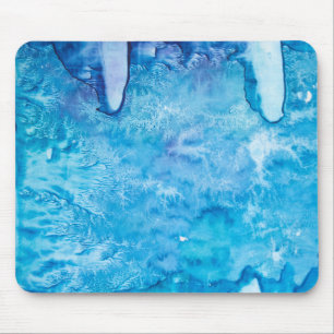 blue watercolor abstract mouse mat