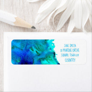 Blue watercolor abstract ocean design