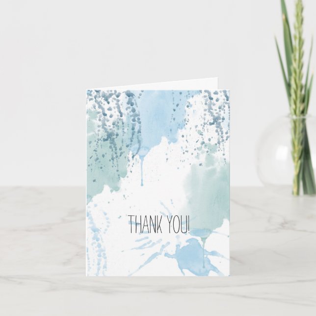 Blue Watercolor Abstract Thank You (Front)
