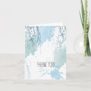 Blue Watercolor Abstract Thank You Card